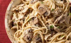 Сытный рецепт спагетти с грибами и сыром