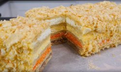 Невероятно вкусный рецепт салата «Наполеон» в виде торта