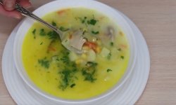 Экономный и очень вкусный рецепт куриного супа с плавленым сырком