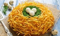 Салат гнездо глухаря пошаговый рецепт с фото