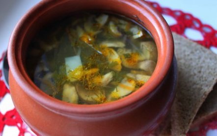 Ароматный грибной суп в горшочках