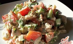 Греческий салат рецепт с курицей рецепт с фото