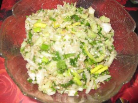 Салат из белокочанной капусты с орехами - салат фото рецепты