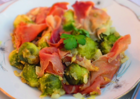 Брюссельская капуста с пармской ветчиной - салат фото рецепты